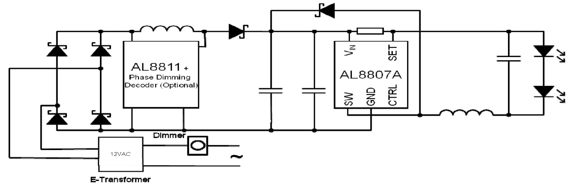 Application Circuit Diagram - Diodes Incorporated AL8811M8 Monolithic Control Circuit